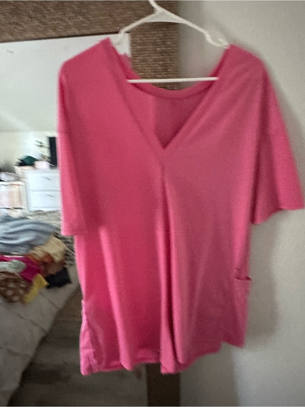 Amazon Pink V-Neck Short Sleeve Romper